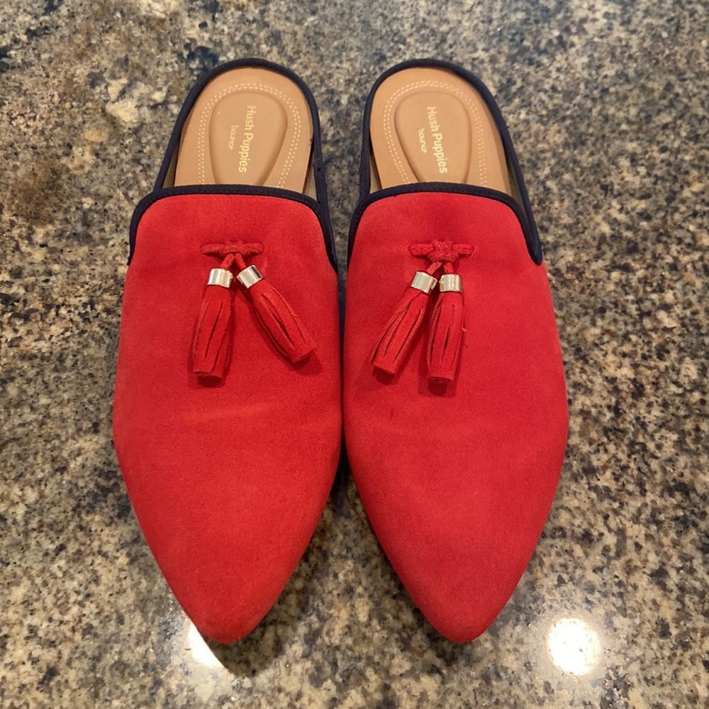 Hush Puppies Sadie Tassel Mule Red Size 11